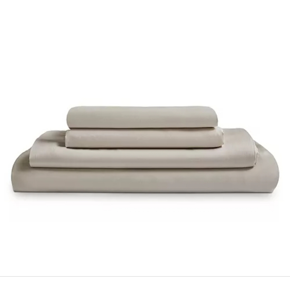 NWT - AQUA Eucalyptus Queen Sheet Set in Fog Beige